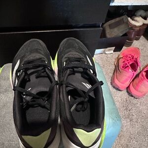 adidas Black and Lime Athletic Shoes